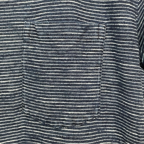 Everlane Shirt Womens Small Blue Striped Short Sleeve Crew Neck Pocket - Picture 8 of 11